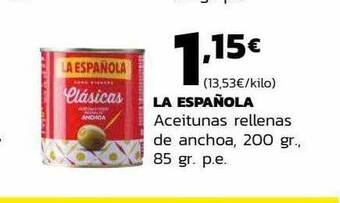Supermercados Lupa La española aceitunas rellenas de anchoa oferta