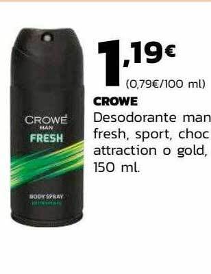 Supermercados Lupa Crowe desodorante man fresh sport choc attraction o gold oferta