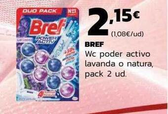 Supermercados Lupa Bref wc poder activo lavanda o natura pack 2 oferta