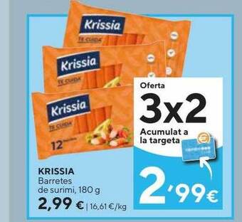 Caprabo Krissia barretes de surimi oferta