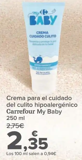 Carrefour Crema para el cuidado del culito hipoalergénico carrefour my baby oferta