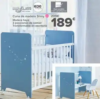 Carrefour Cuna de madera shiny babyklass oferta