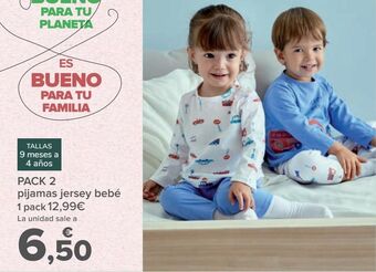 Carrefour Pack 2 pijamas jersey bebé oferta