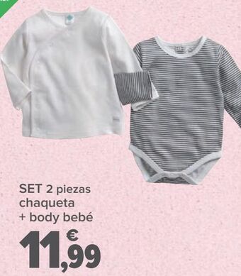 Carrefour Set 2 piezas chaqueta + body bebé oferta