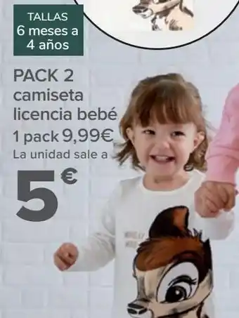 Carrefour Pack 2 camiseta licencia bebé oferta