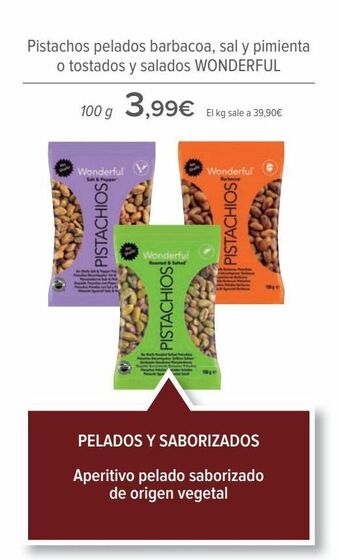 Carrefour Pistachos pelados barbacoa, sal y pimienta o tostados y salados wonderful oferta