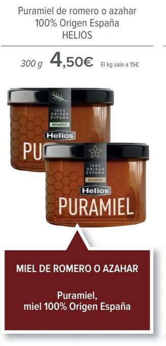 Carrefour Puramiel de romero o azahar 100& origen españa helios oferta