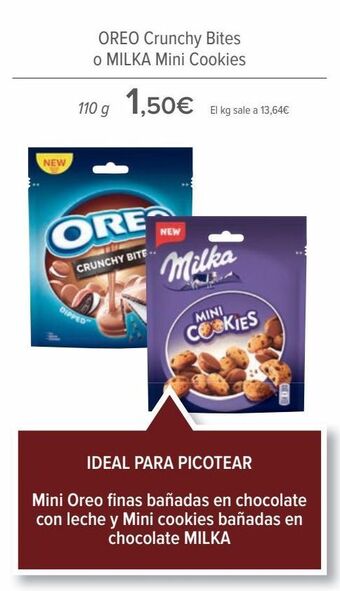Carrefour Oreo crunchy bites o milka mini cookies oferta