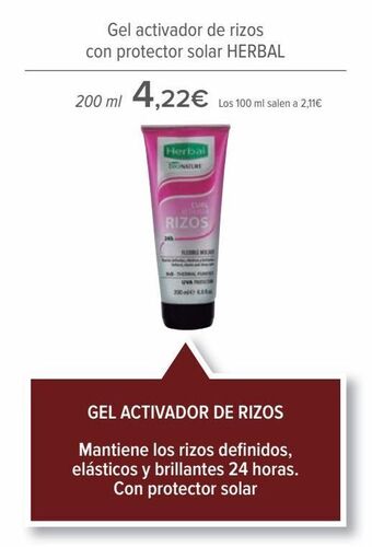 Carrefour Gel activador de rizos con protector solar herbal oferta