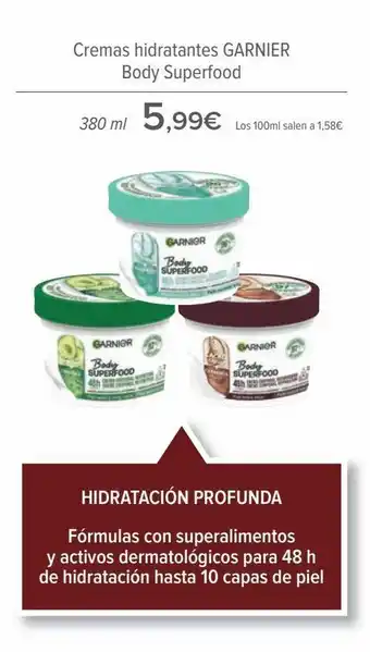 Carrefour Cremas hidratantes garnier body superfood oferta