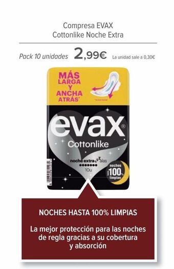 Carrefour Compresa evax cottonlike noche extra oferta