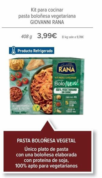 Carrefour Kit para cocinar pasta boloñesa vegetariana giovanni rana oferta