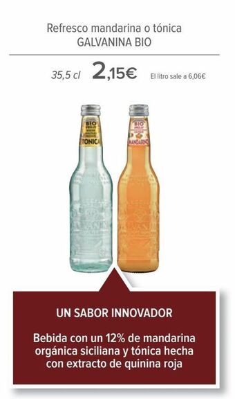 Carrefour Refresco mandarina o tónica galvanina bio oferta