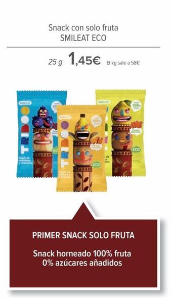 Carrefour Snack con solo fruta smileat eco oferta
