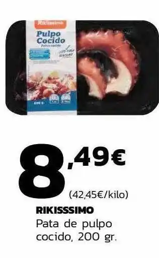 Supermercados Lupa Rikisssimo pata de pulpo cocido oferta