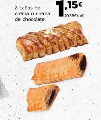 Supermercados Lupa 2 cañas de crema o crema de chocolate oferta