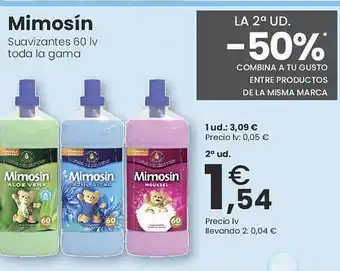 La 2a ud -50% mimosín suavizantes 60 iv toda la gama