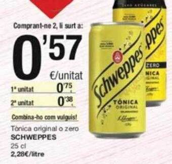 SPAR Fragadis Tônica original o zero schweppes oferta