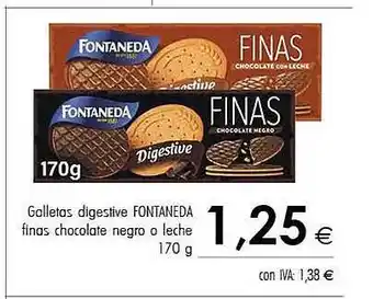 Cash Ifa Galletas digestiva fontaneda finas chocolate negro o leche oferta