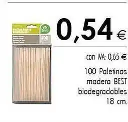 Cash Ifa 100 paletinas madera best biodegradables oferta