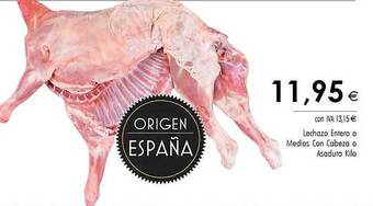 Cash Ifa Lechazo entero o medios con cabeza o asadura oferta