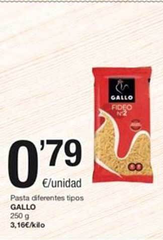 SPAR Pasta diferentes tipos gallo oferta