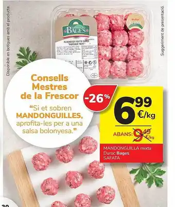 Consum Mandonguilla mixta duroc bages oferta