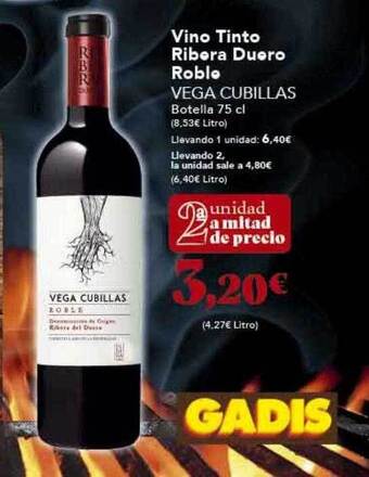 Gadis Vino tinto ribera duero roble vega cubillas oferta