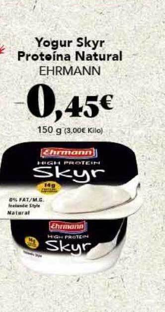 Gadis Yogur skyr proteína natural ehrmann oferta