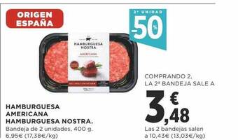 Supercor Exprés 2a unidad -50% hamburguesa americana hamburguesa nostra oferta