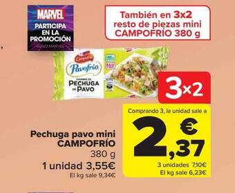 Carrefour Pechuga pavo mini campofrío oferta