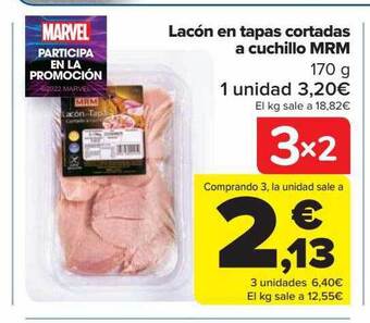 Carrefour Lacón en tapas cortadas a cuchillo mrm oferta
