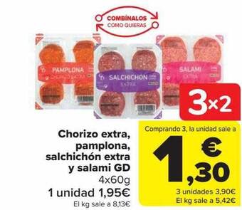 Carrefour Chorizo extra pamplona salchichón extra y salami gd oferta