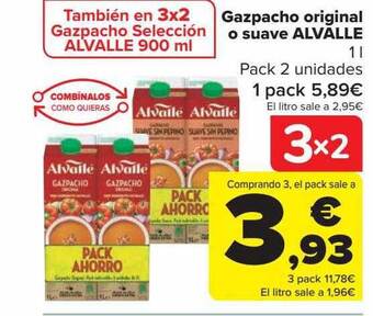 Carrefour Gazpacho original o suave alvalle oferta