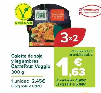Carrefour Galette de soja y legumbres carrefour veggies oferta