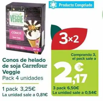 Carrefour Conos de helado de soja carrefour veggie oferta