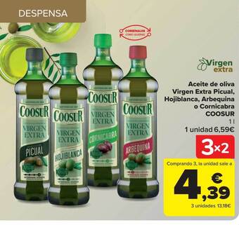 Carrefour Aceite de oliva virgen extra picual hojiblanca arbequina o cornicabra coosur oferta