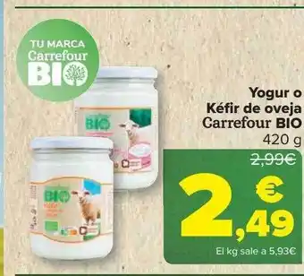 Carrefour Yogur o kéfir de oveja carrefour bio oferta
