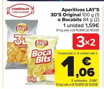 Carrefour Aperitivos lay's 3d's original o bocabits oferta