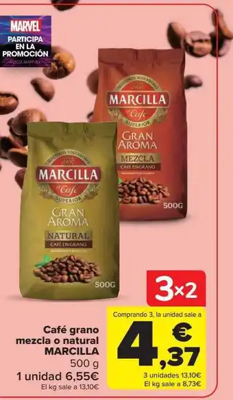 Carrefour Café grano mezcla o natural marcilla oferta