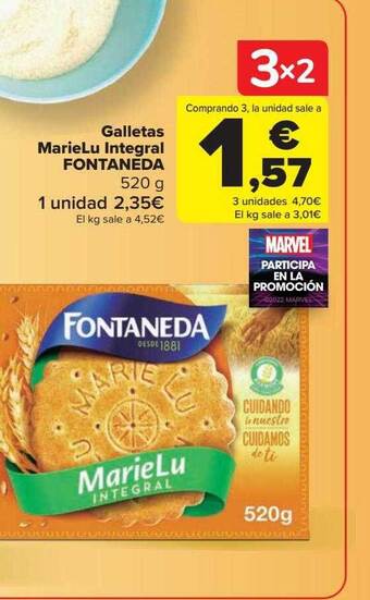Carrefour Galletas marielu integral fontaneda oferta