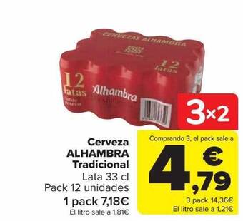 Carrefour Cerveza alhambra tradicional oferta