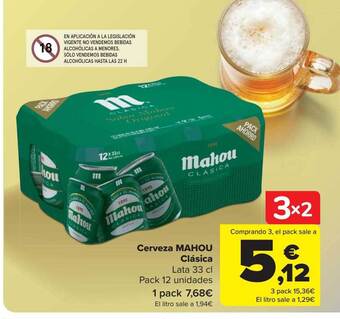 Carrefour Cerveza mahou clásica oferta