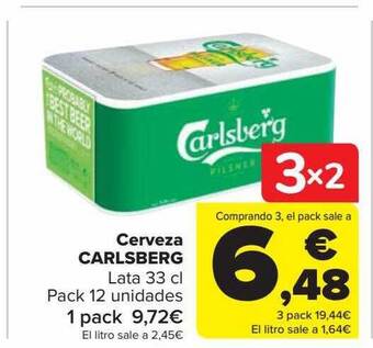 Carrefour Cerveza carlsberg oferta