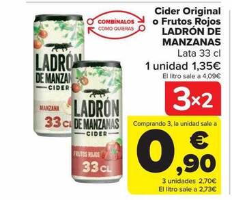 Carrefour Cider original o frutos rojos ladrón de manzanas oferta