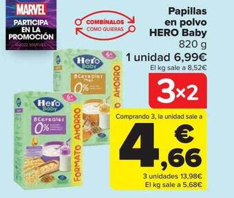 Carrefour Papillas en polvo hero baby oferta