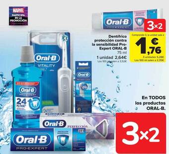 Carrefour Dentífrico protección contra la sensibilidad pro-expert oral-b oferta