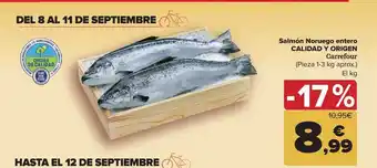 Carrefour Salmón noruego entero calidad y origen carrefour oferta