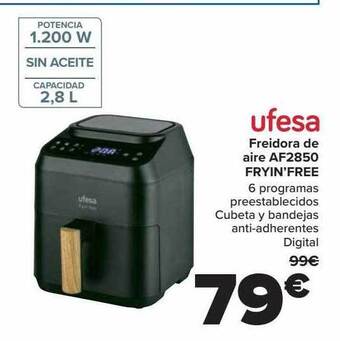 Carrefour Ufesa freidora de aire af2850 fryin'free oferta