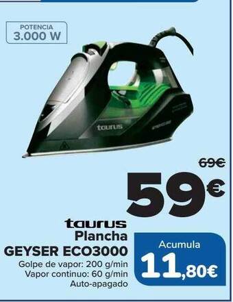 Carrefour Taurus plancha geyser eco3000 oferta